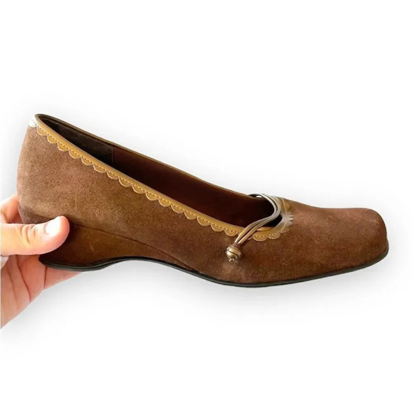 Naturalizer Women’s Size 8.5 Brown Suede Square Toe Pump Office Career Comfort - Picture 1 of 10